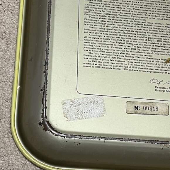 VTG  Coca-Cola Metal Commemorative Tray 80th Anniversary Bottling Co.10.5"x13.2" - Picture 8 of 12